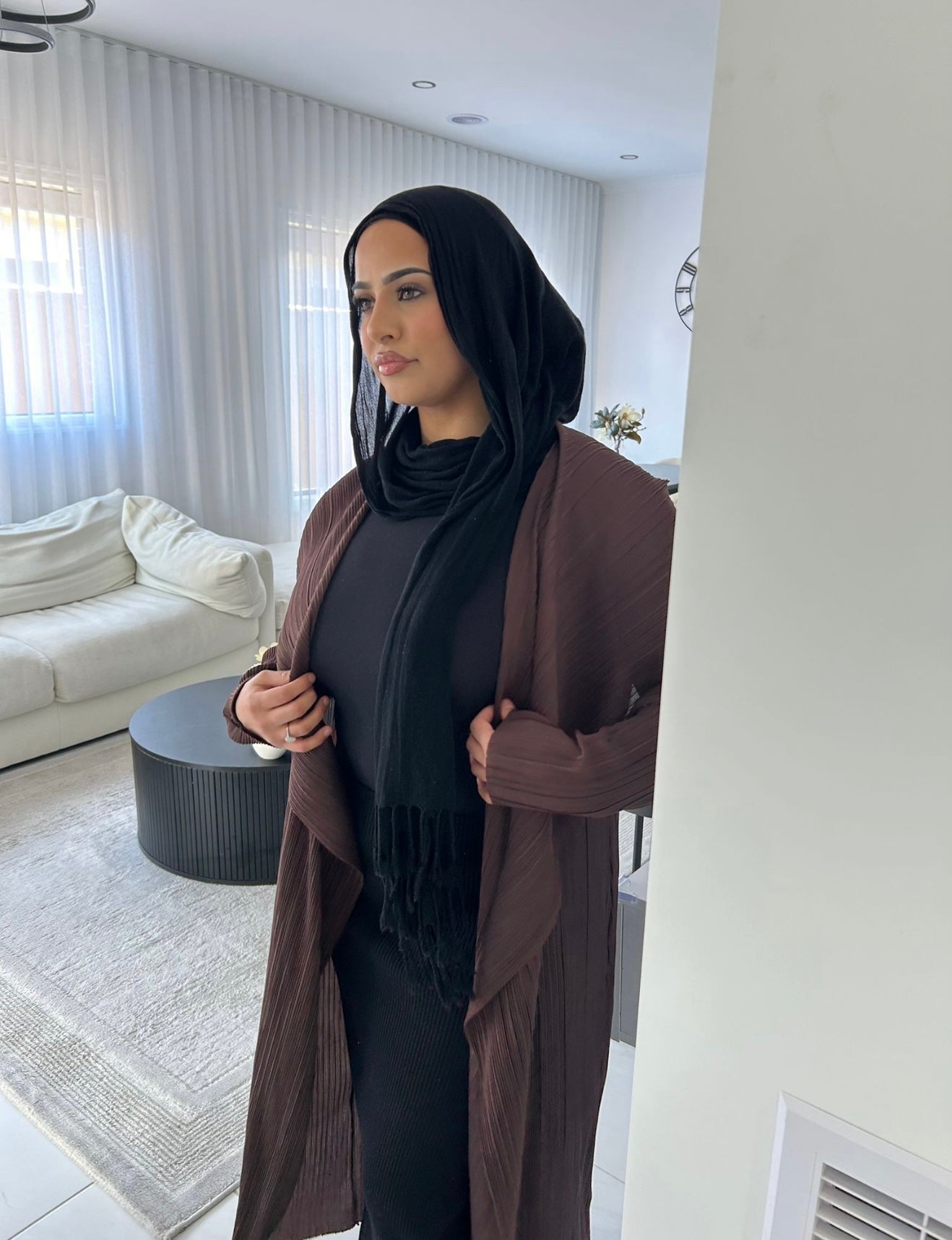 Toffee Draped Cardigan