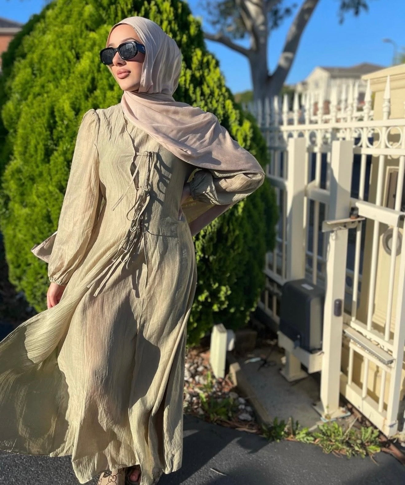 Olive Tie Up Dress