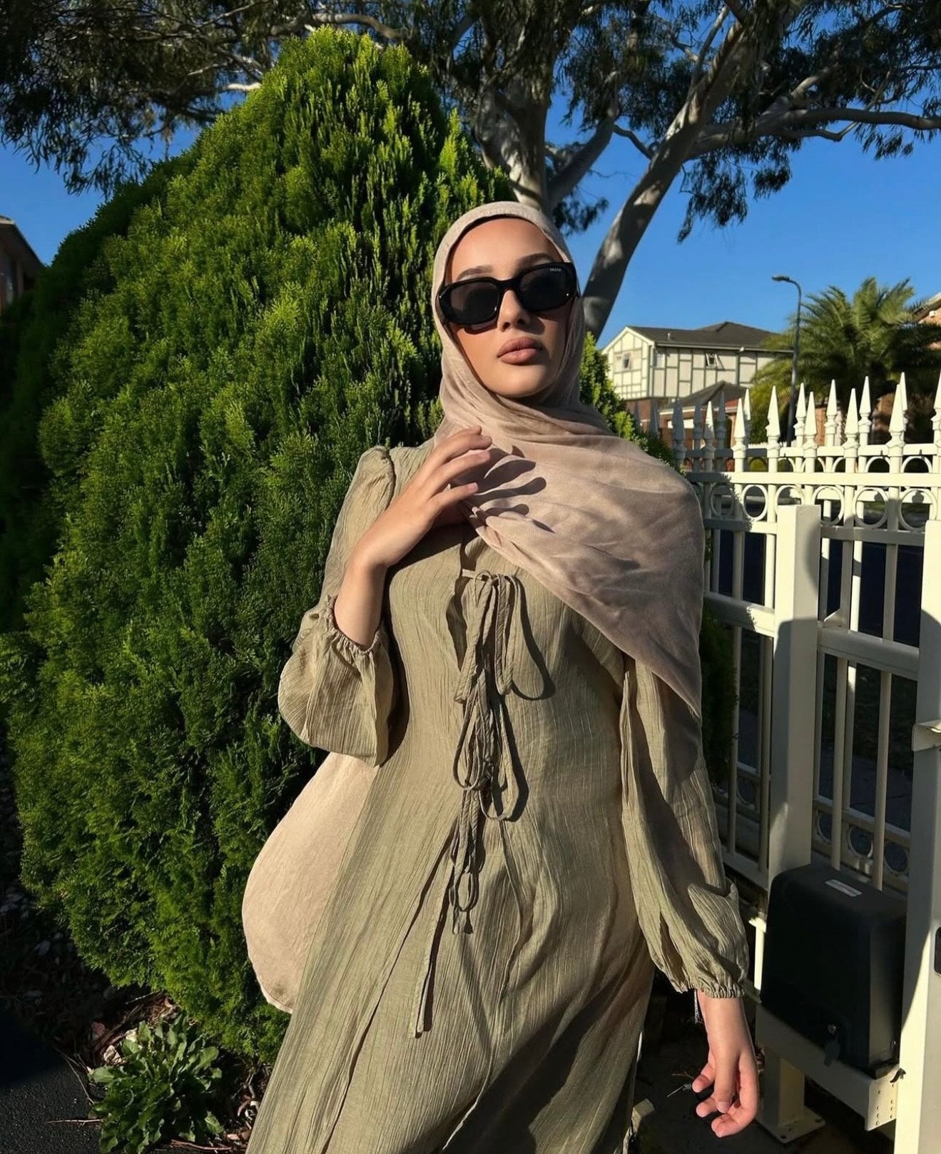 Olive Tie Up Dress