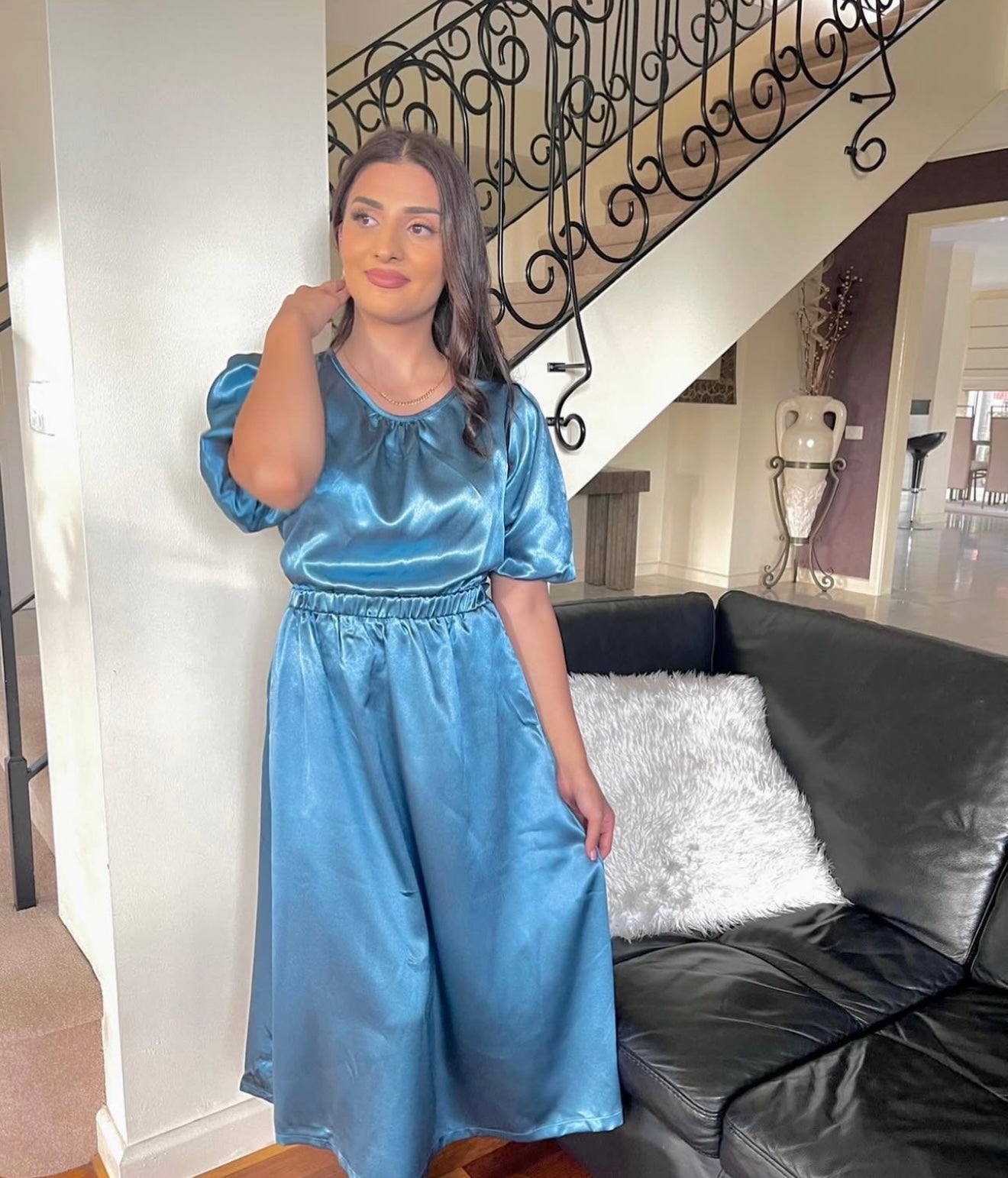Peacock Blue Midi
