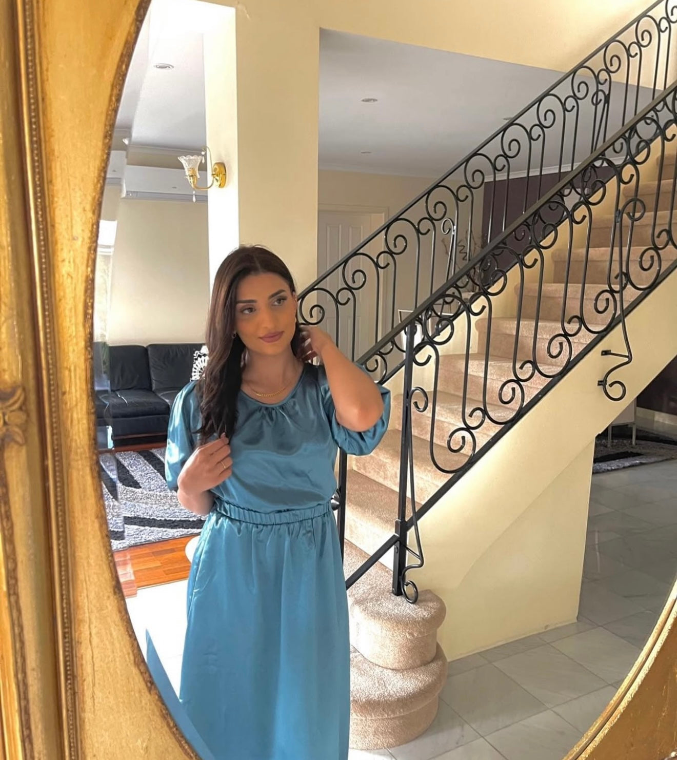 Peacock Blue Midi