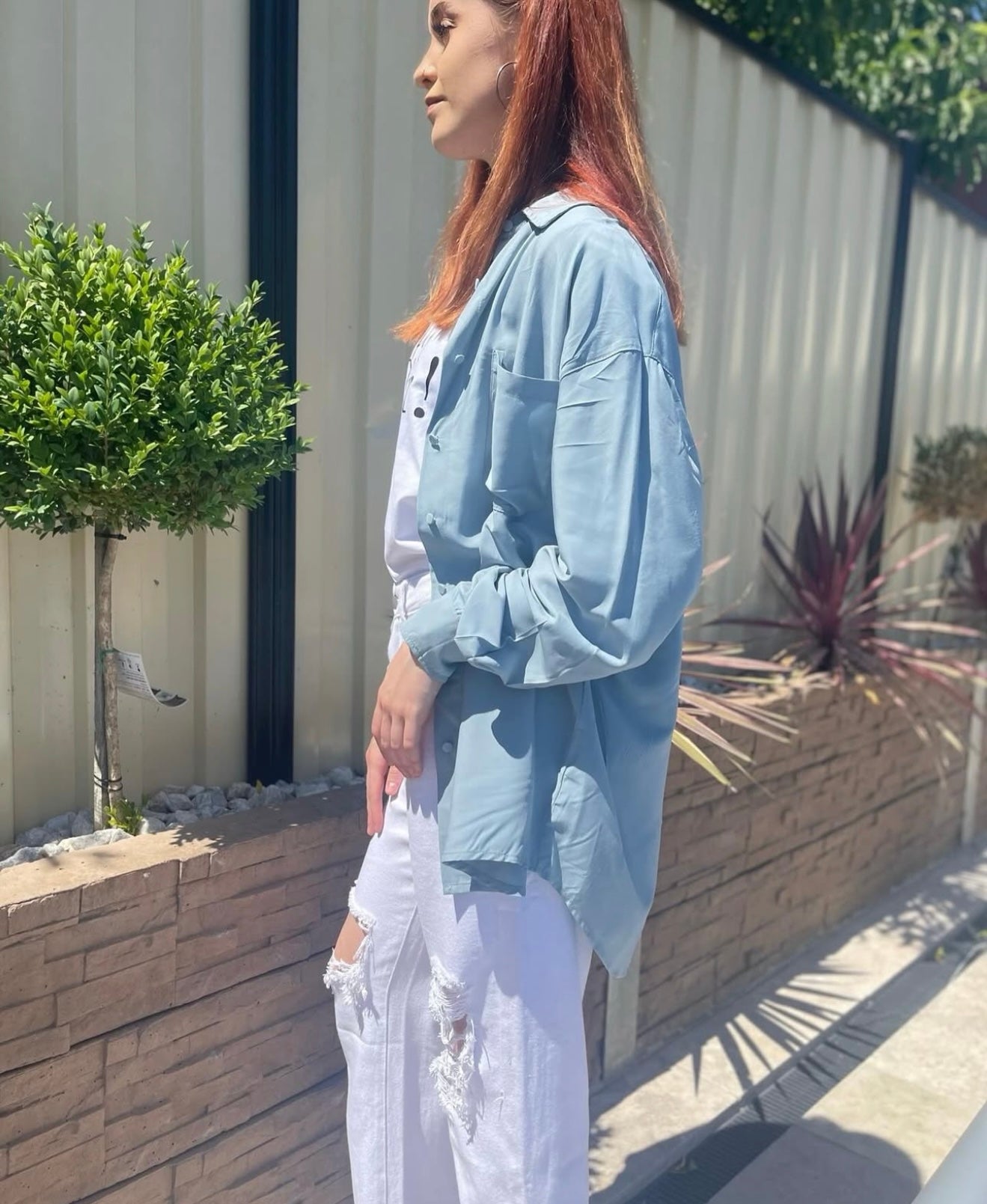 Sky Blue Button up