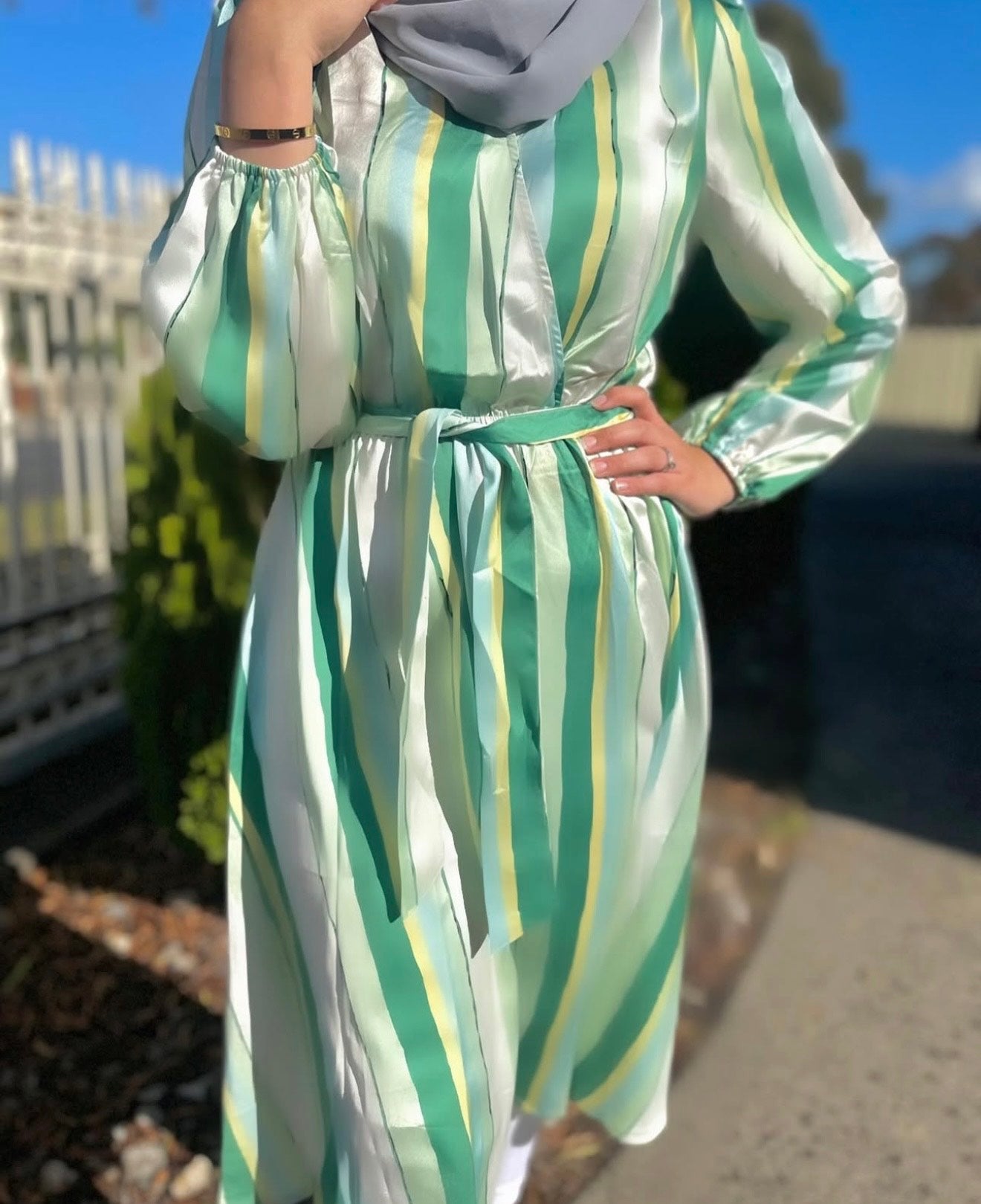 Pistachio Satin Dress
