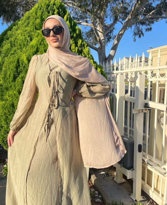 Olive Tie Up Dress
